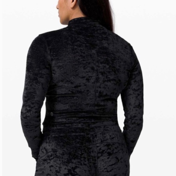 NWT Lululemon All Aligned Crushed Velvet Black Mock Neck Long Sleeve 12 - Picture 2 of 3